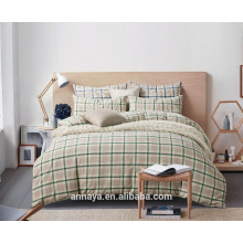 Muji styles- washed cotton bedding set with plaid